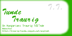 tunde traurig business card